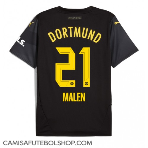 Camisa de time de futebol Borussia Dortmund Donyell Malen #21 Replicas 2º Equipamento 2024-25 Manga Curta